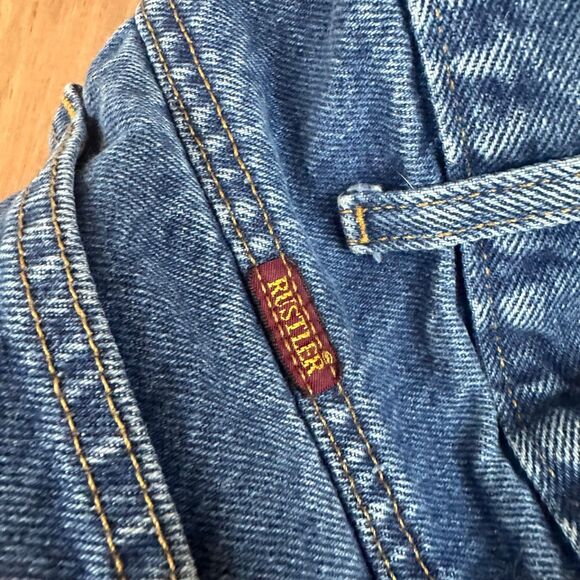 Rustler Men’s Workwear Jeans 34x32 Heavy Denim Blue Straight Leg Fall Ready - Picture 5 of 7